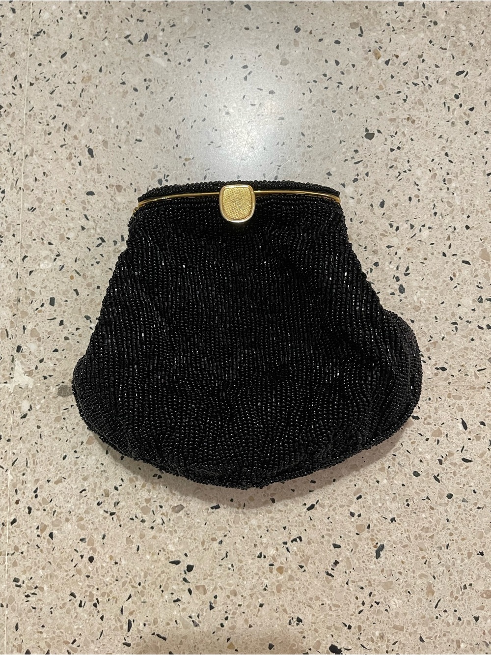 Black Beaded Clutch